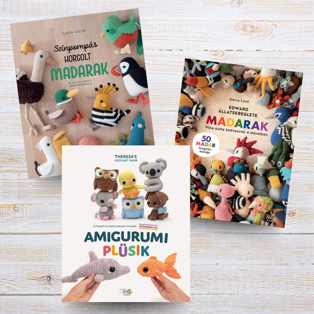 Amigurumi háromféleképpen – 3 könyv, 3 stílus, 3 különböző fonal